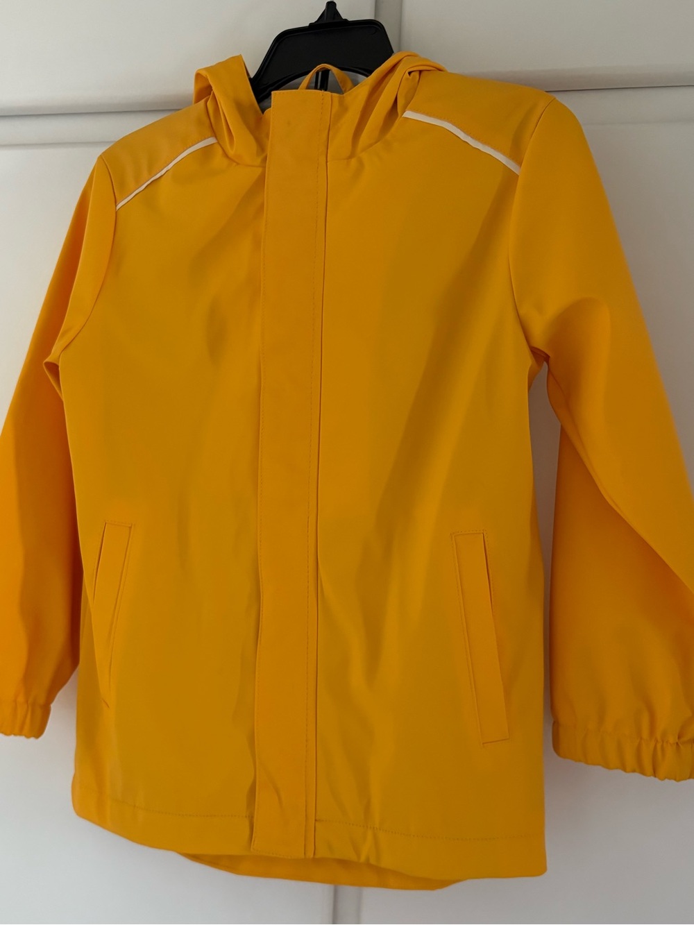 Cat & Jack Kids Yellow Hooded Raincoat with Reflective Trim